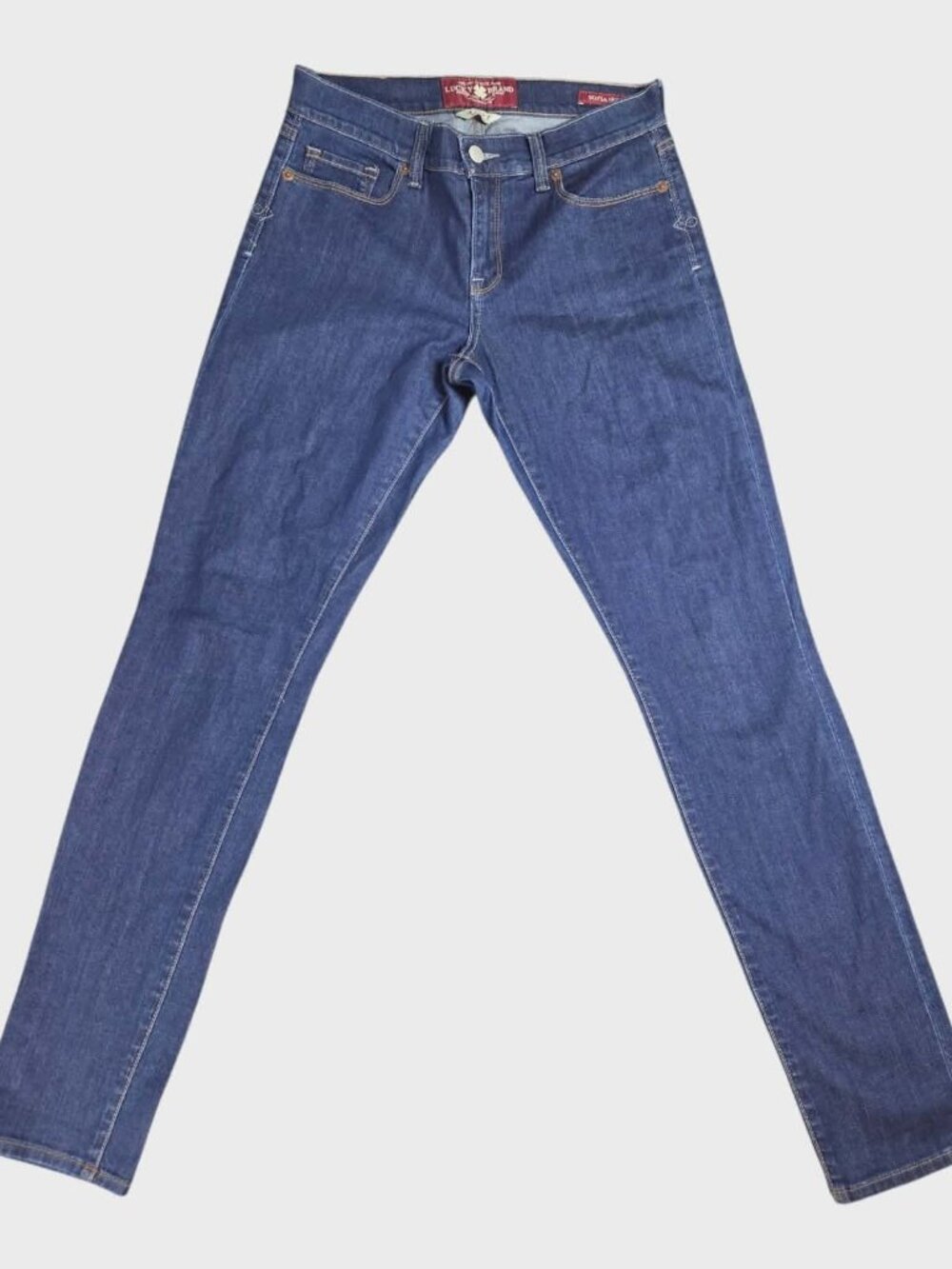 Lucky Brand Sofia Skinny Jeans Womens Size 4 Dark Wash Denim Blue Mid Rise